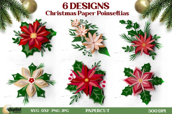 3D Christmas Paper Poinsettia Bundle: A Creative Resource for Festive Designs