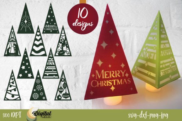 3D Christmas Trees Paper Cut Bundle for Creative Design Projects