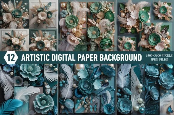 3D Floral Digital Art Backgrounds for Creative Projects