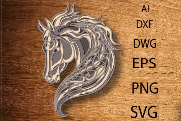3D Horse Multilayer Laser Cut File for Creative Projects