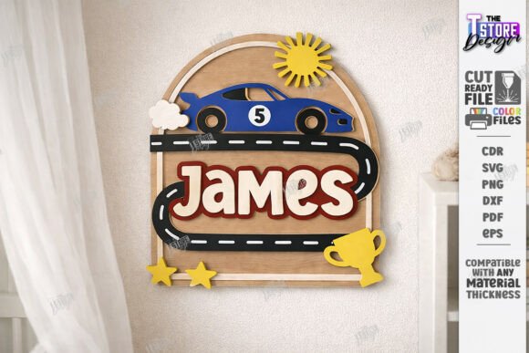 3D Kids Room Wall Name Sign Laser Cut – A Personalized Touch for Your Child’s Space