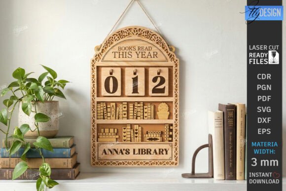 3D Layered Retro Book Tracker Laser Cut: A Strategic Approach to Reading Goals and Library Branding