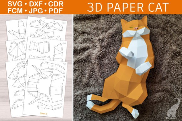 3D Papercraft Cat Sculpture: A Versatile Paper Art Project