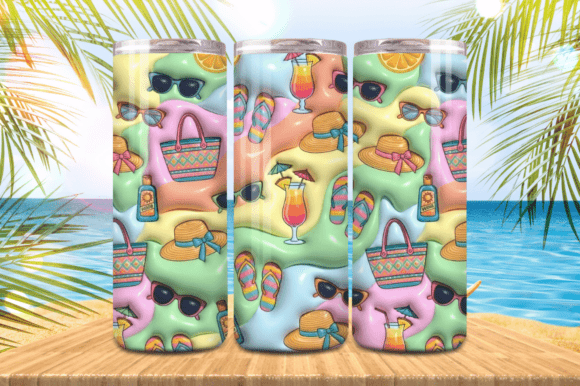 3D Puff Summer Accessories Tumbler Wrap