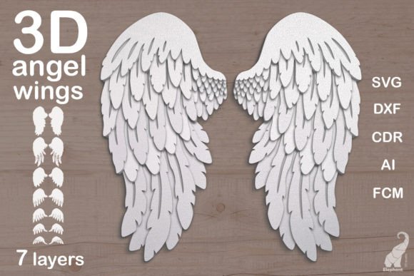 3D Shadow Box Angel Wings SVG Template – A Versatile Design for Creative Projects