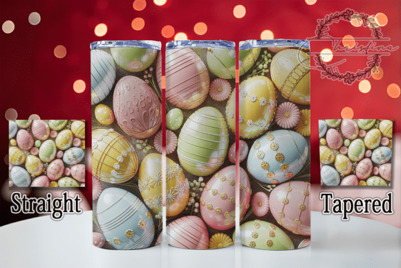 3D Sparkle Glitter Easter Egg Tumbler Design