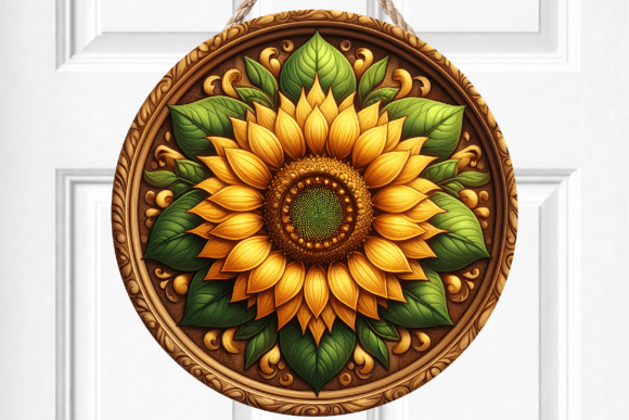3D Sunflower Wood Relief Door Sign: A Detailed Overview for Creative and Commercial Use