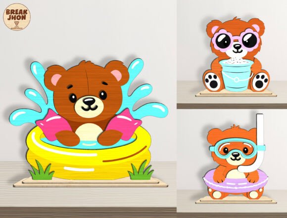 Bring Summer Joy to Life with the Adorable Summer Bear 3D Layered SVG Bundle