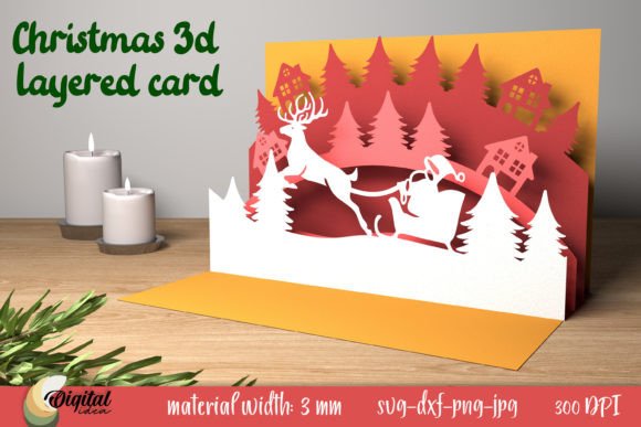 Creating Depth and Wonder with Christmas 3D Layered Card. Layered Paper Designs