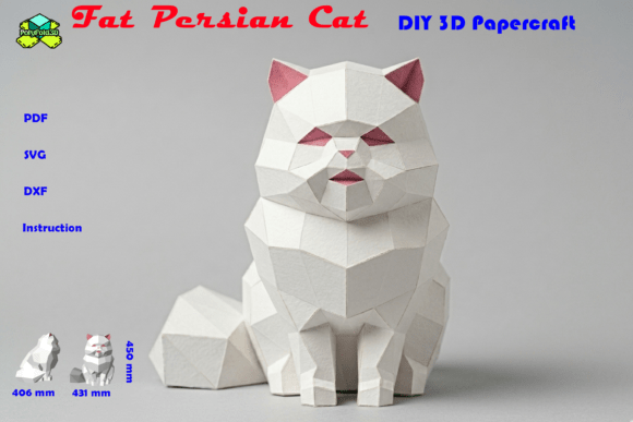 Fat Persian Cat DIY 3D Papercraft – Creative Paper Sculpture Ideas