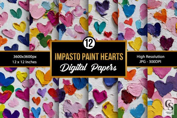 Impasto Painted 3D Hearts Patterns: Elevating Your Digital Craft Projects