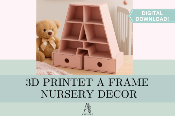 Letter A Shelf Organizer STL for Easy 3D Printing