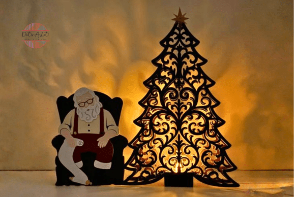 Sleeping Santa and Christmas Tree 3D SVG: A Cozy Holiday Crafting Option