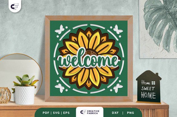 Sunflower Welcome 3D Shadow Box: A Touch of Elegance for Your Entrance