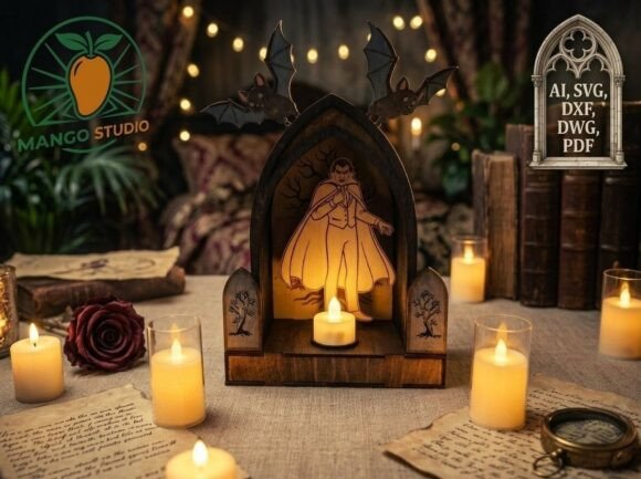 Vampire Gothic 3D Lantern SVG Laser 3mm