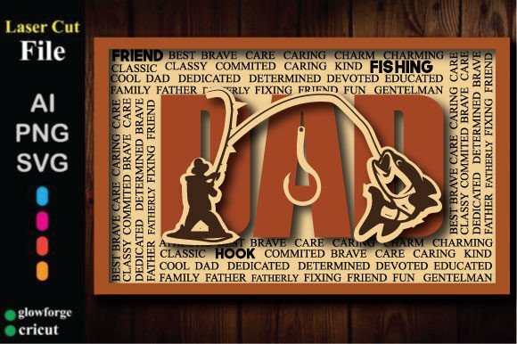 Wooden Fishing Dad Laser Cut File 3D: A Creative Tool for Modern Woodworkers and DIY Enthusiasts